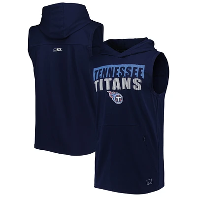 Sweat à capuche sans manches MSX by Michael Strahan Navy Tennessee Titans Relay pour homme