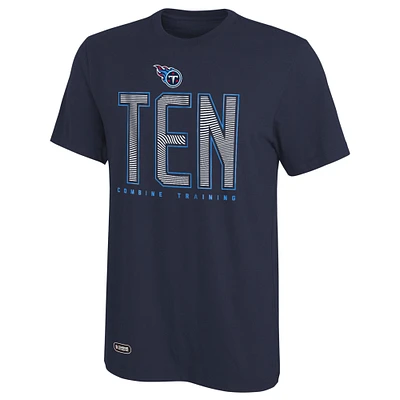 T-shirt pour homme bleu marine Tennessee Titans Combine Authentic Record Setter