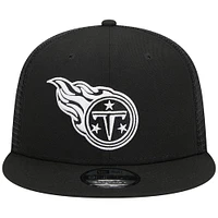 Men's New Era Black Tennessee Titans Main Trucker 9FIFTY Snapback Hat Main Trucker 9FIFTY Snapback Hat