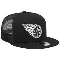 Men's New Era Black Tennessee Titans Main Trucker 9FIFTY Snapback Hat Main Trucker 9FIFTY Snapback Hat