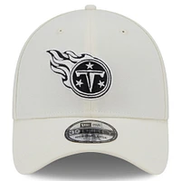 Men's New Era Cream Tennessee Titans Chrome Collection 39THIRTY Flex Hat