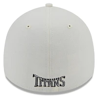 Men's New Era Cream Tennessee Titans Chrome Collection 39THIRTY Flex Hat