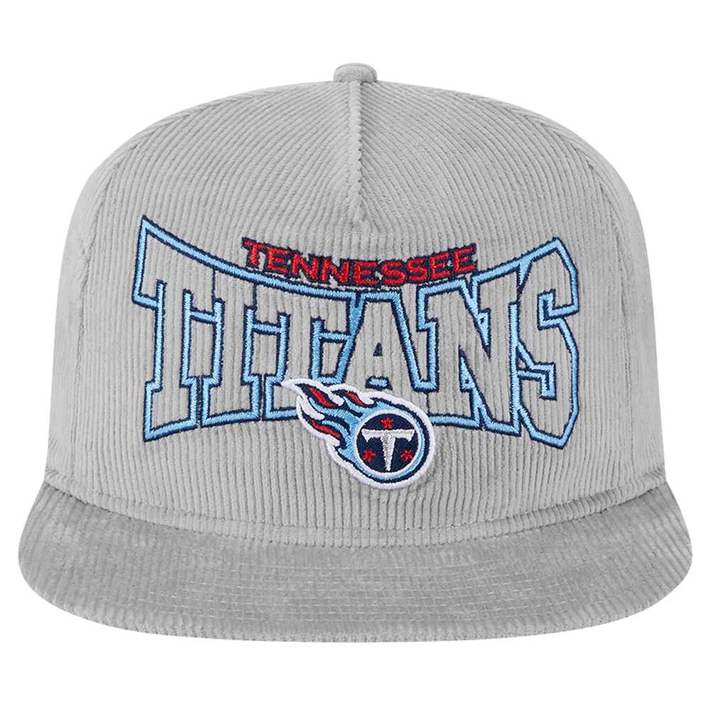 Men's New Era  Gray Tennessee Titans Corduroy Golfer Adjustable Hat
