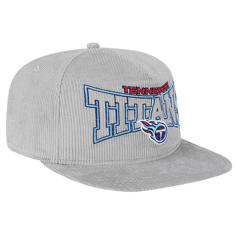 Men's New Era  Gray Tennessee Titans Corduroy Golfer Adjustable Hat