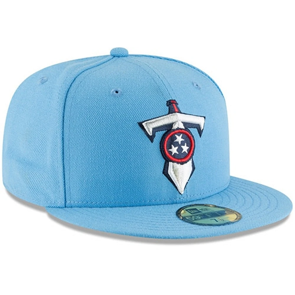 Men's New Era Light Blue Tennessee Titans Omaha 59FIFTY Fitted Hat