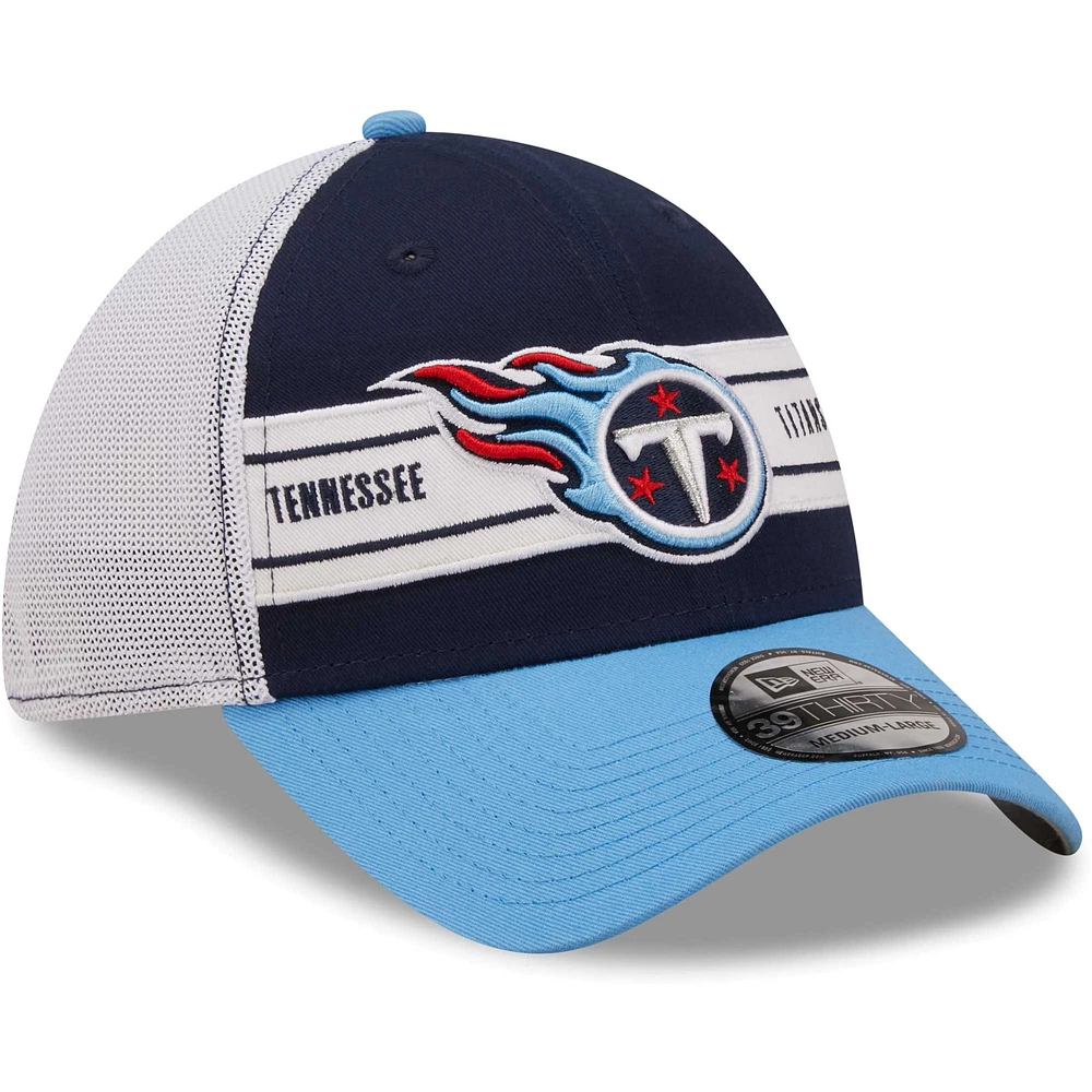 Men's New Era Navy/Light Blue Tennessee Titans Team Banded 39THIRTY - Flex Hat