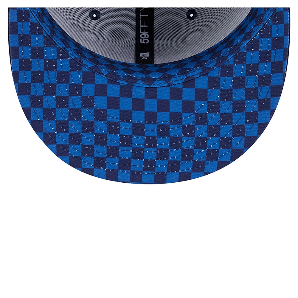 Men's New Era Navy Tennessee Titans Checkered 59FIFTY Fitted Hat
