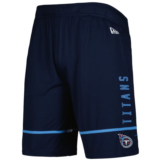Short d'entraînement New Era Tennessee Titans Combine Authentic Rusher pour homme bleu marine