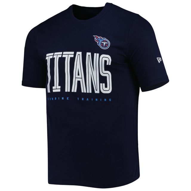 T-shirt pour homme New Era bleu marine Tennessee Titans Combine Authentic Training Huddle Up