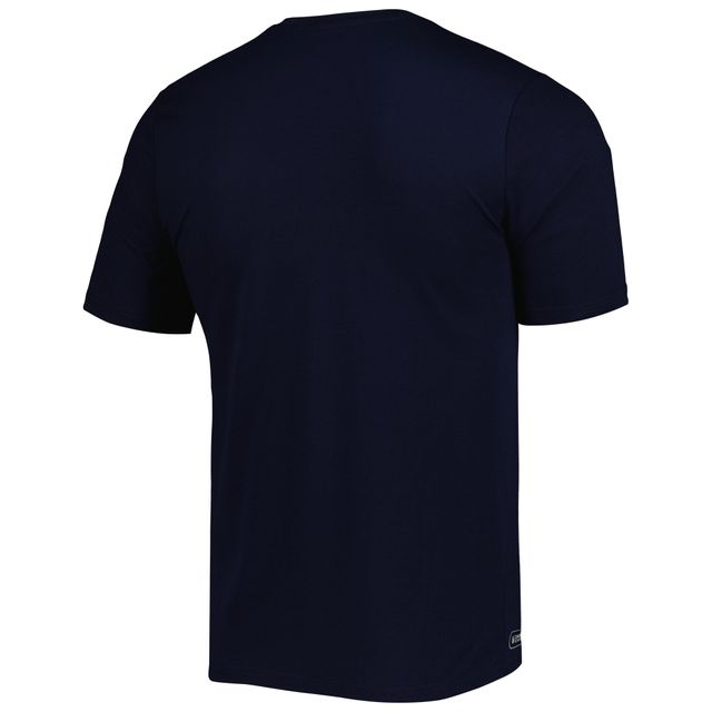 T-shirt pour homme New Era bleu marine Tennessee Titans Combine Authentic Training Huddle Up