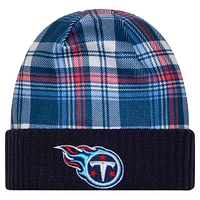 Men's New Era  Navy Tennessee Titans Sideline Statement Cuffed Knit Hat