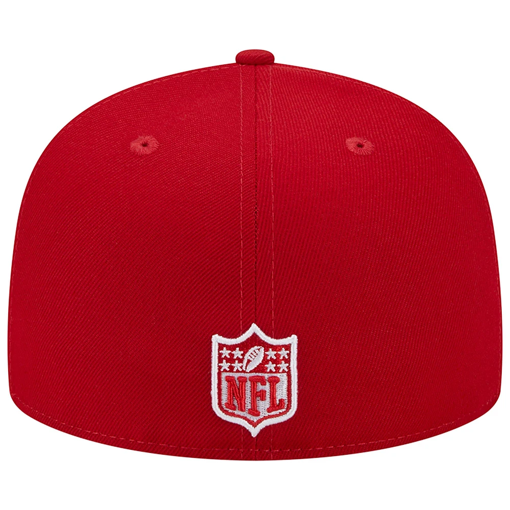 Men's New Era Scarlet Tennessee Titans 15 Years Main Patch 59FIFTY Fitted Hat