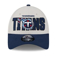 Men's New Era Stone/Navy Tennessee Titans 2023 NFL Draft 9FORTY Adjustable Hat