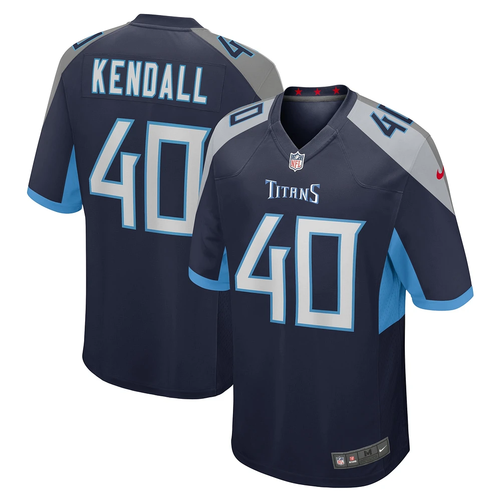 Maillot de jeu d'équipe Nike Anthony Kendall pour hommes, bleu marine, Tennessee Titans