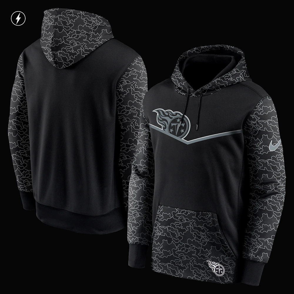 Chandail à capuchon RFLCTV Chevron Nike Tennessee Titans pour homme noir
