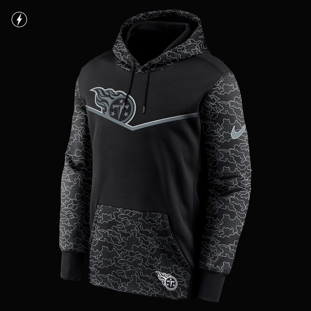 Chandail à capuchon RFLCTV Chevron Nike Tennessee Titans pour homme noir