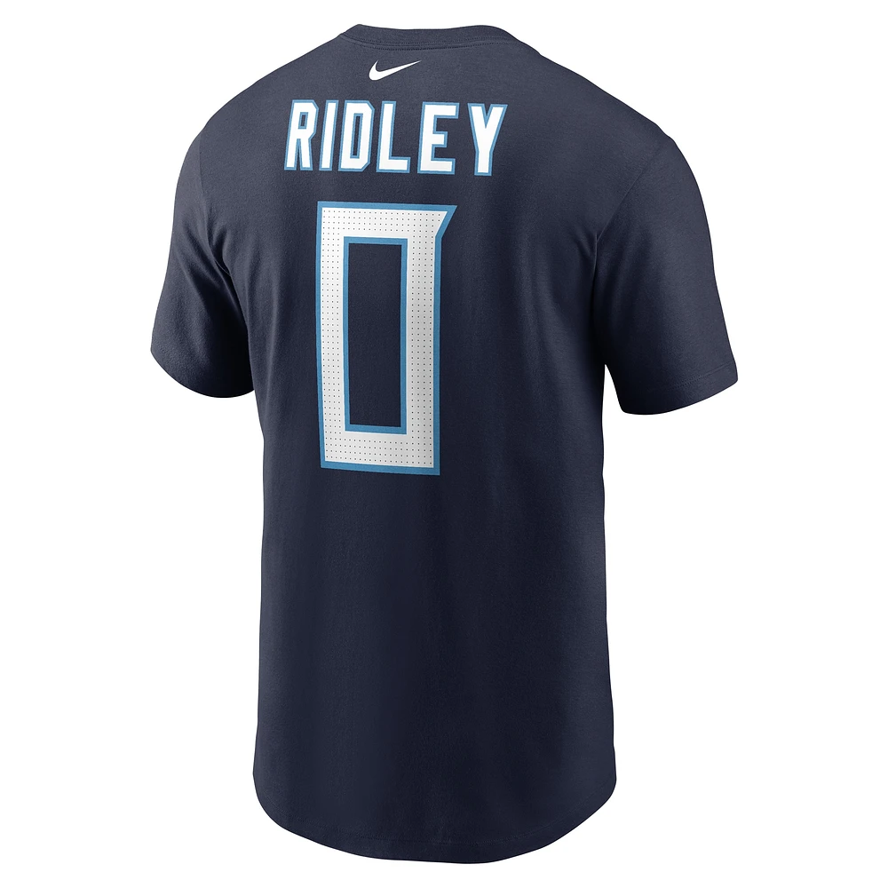T-shirt avec nom et numéro de joueur Nike Calvin Ridley pour hommes, bleu marine, Tennessee Titans