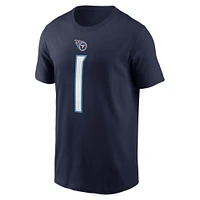 Men's Nike Cameron Ward Navy Tennessee Titans 2025 NFL Draft First Round Pick Name & Number T-Shirt