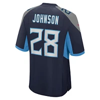 Maillot de match joueur à la retraite des Titans du Tennessee Chris Johnson Nike pour homme, bleu marine