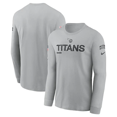 T-shirt à manches longues Nike Tennessee Titans 2024 Salute To Service pour homme Gris