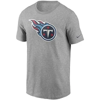 Men's Nike Heathered Gray Tennessee Titans Primary Logo T-Shirt