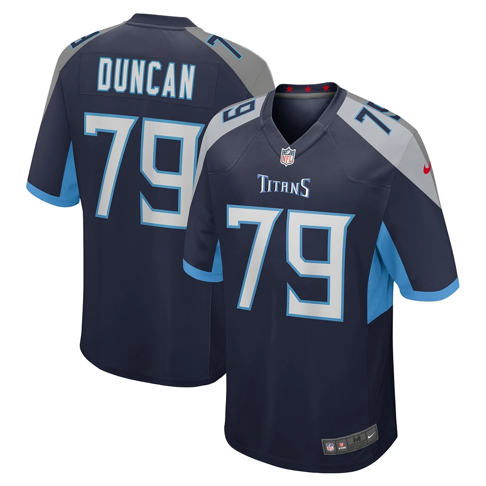 Men's Nike Jaelyn Duncan  Navy Tennessee Titans Team Game Jersey