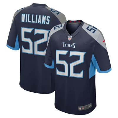 Maillot de match Nike James Williams bleu marine Tennessee Titans pour homme