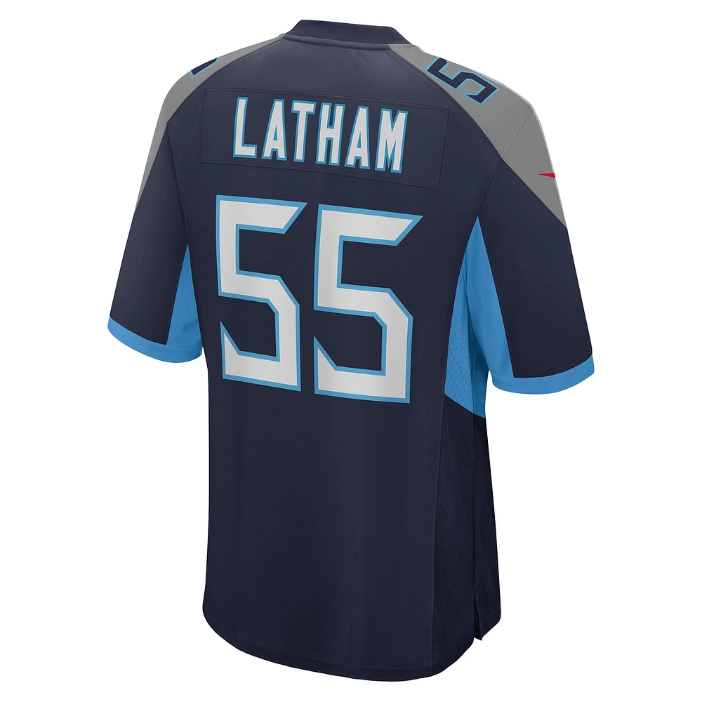 Men's Nike JC Latham Navy Tennessee Titans  Player Game Jersey
