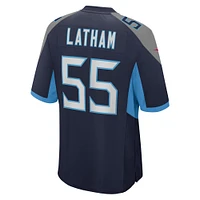 Men's Nike JC Latham Navy Tennessee Titans  Player Game Jersey