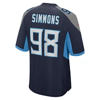 Men's Nike Jeffery Simmons  Navy Tennessee Titans Game Jersey
