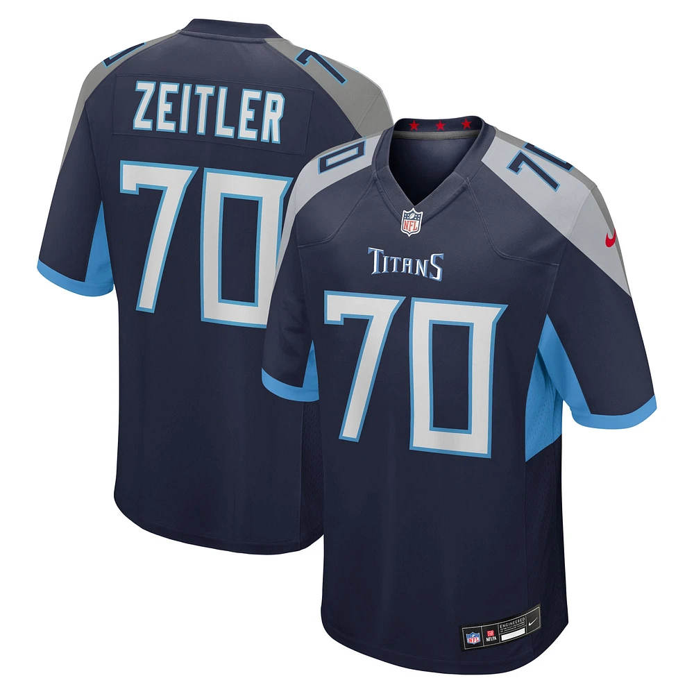 Men's Nike Kevin Zeitler Navy Tennessee Titans Team Game Jersey