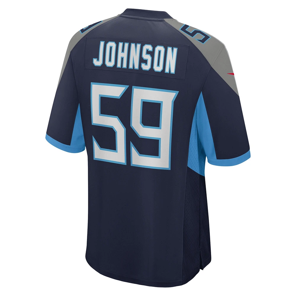 Men's Nike Kyron Johnson  Navy Tennessee Titans Team Game Jersey