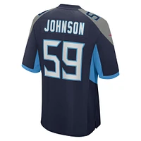 Men's Nike Kyron Johnson  Navy Tennessee Titans Team Game Jersey