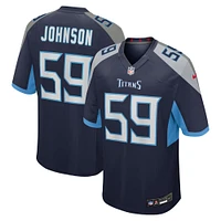 Men's Nike Kyron Johnson  Navy Tennessee Titans Team Game Jersey