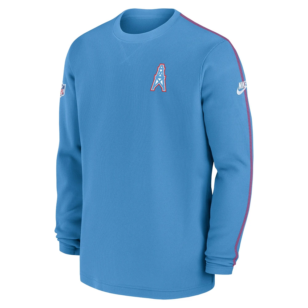 Men's Nike Light Blue Tennessee Titans Alternate Logo Coach Long Sleeve Top