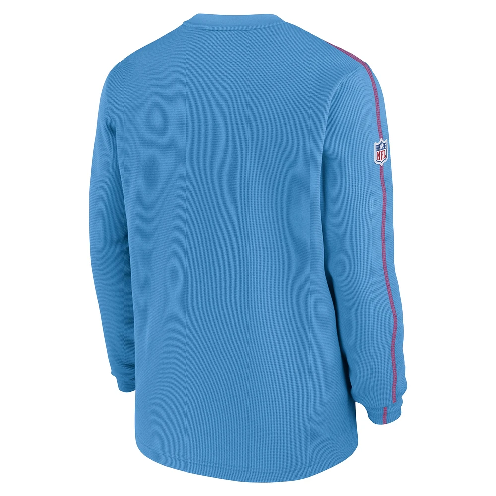 Men's Nike Light Blue Tennessee Titans Alternate Logo Coach Long Sleeve Top