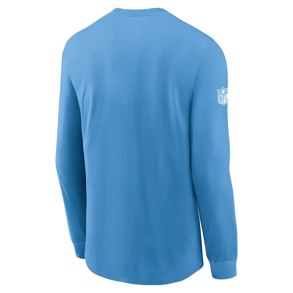 Men's Nike Light Blue Tennessee Titans Sideline Performance Long Sleeve T-Shirt