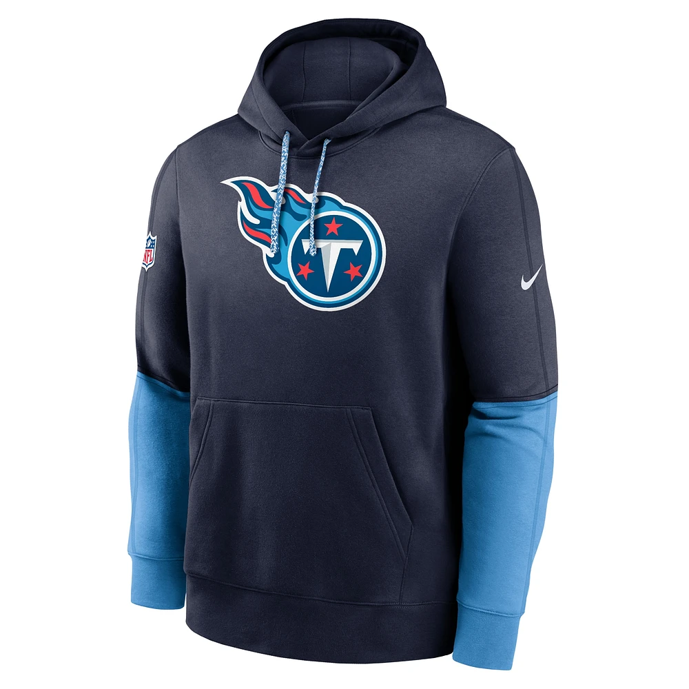 Men's Nike Navy Tennessee Titans 2024 Sideline Club Pullover Hoodie
