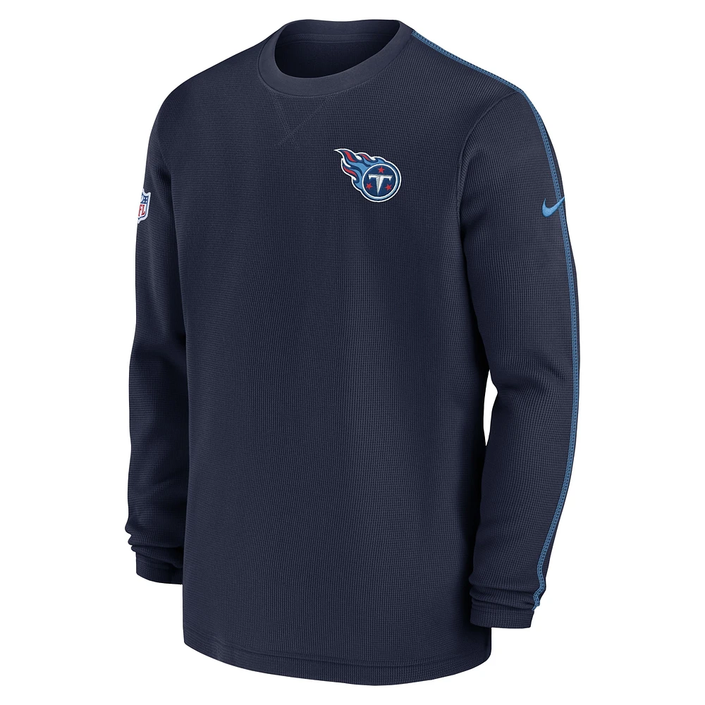 Haut à manches longues Nike bleu marine Tennessee Titans 2024 Sideline Coaches pour homme