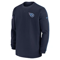 Haut à manches longues Nike bleu marine Tennessee Titans 2024 Sideline Coaches pour homme