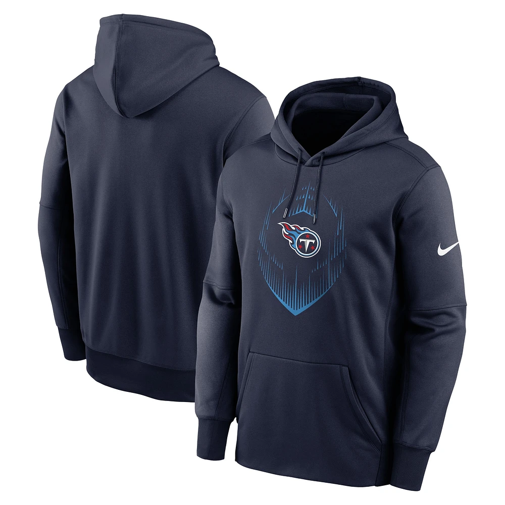 Sweat à capuche Nike pour hommes, bleu marine, Tennessee Titans Icon Performance