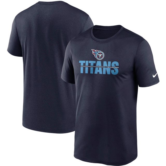 T-shirt Nike Tennessee Titans Legend Microtype Performance pour homme - Bleu marine