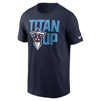 T-shirt essentiel Nike bleu marine Tennessee Titans Local pour hommes