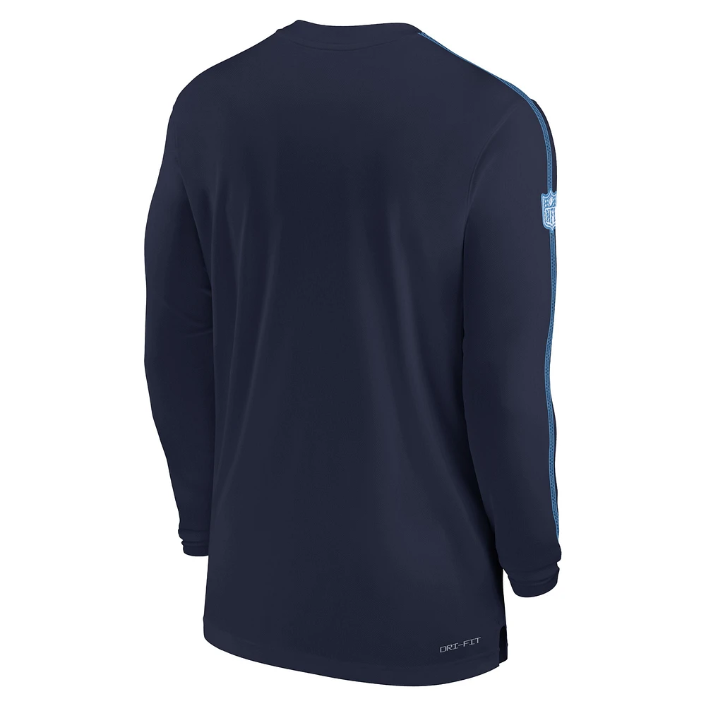 T-shirt à manches longues Nike pour hommes, bleu marine