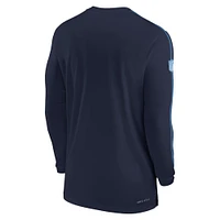 T-shirt à manches longues Nike pour hommes, bleu marine