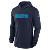 Men's Nike Navy Tennessee Titans Sideline Hoodie Performance Long Sleeve T-Shirt