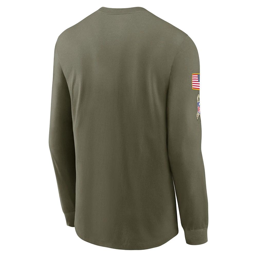 Men's Nike Olive Tennessee Titans 2022 Salute To Service - Team Logo Long Sleeve T-Shirt