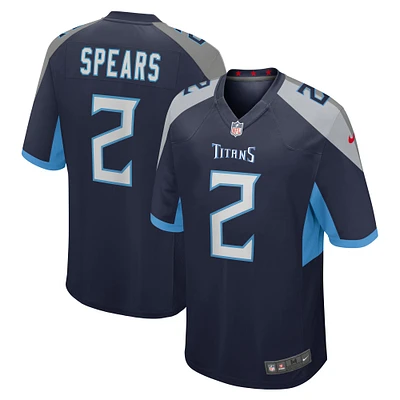 Maillot de match Nike Tyjae Spears bleu marine pour homme des Tennessee Titans