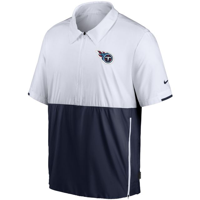 Veste à demi-glissière pour homme Nike Tennessee Titans Sideline Coaches - Blanc/Bleu marine