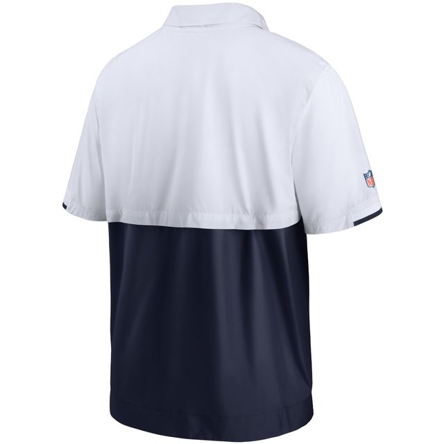 Veste à demi-glissière pour homme Nike Tennessee Titans Sideline Coaches - Blanc/Bleu marine